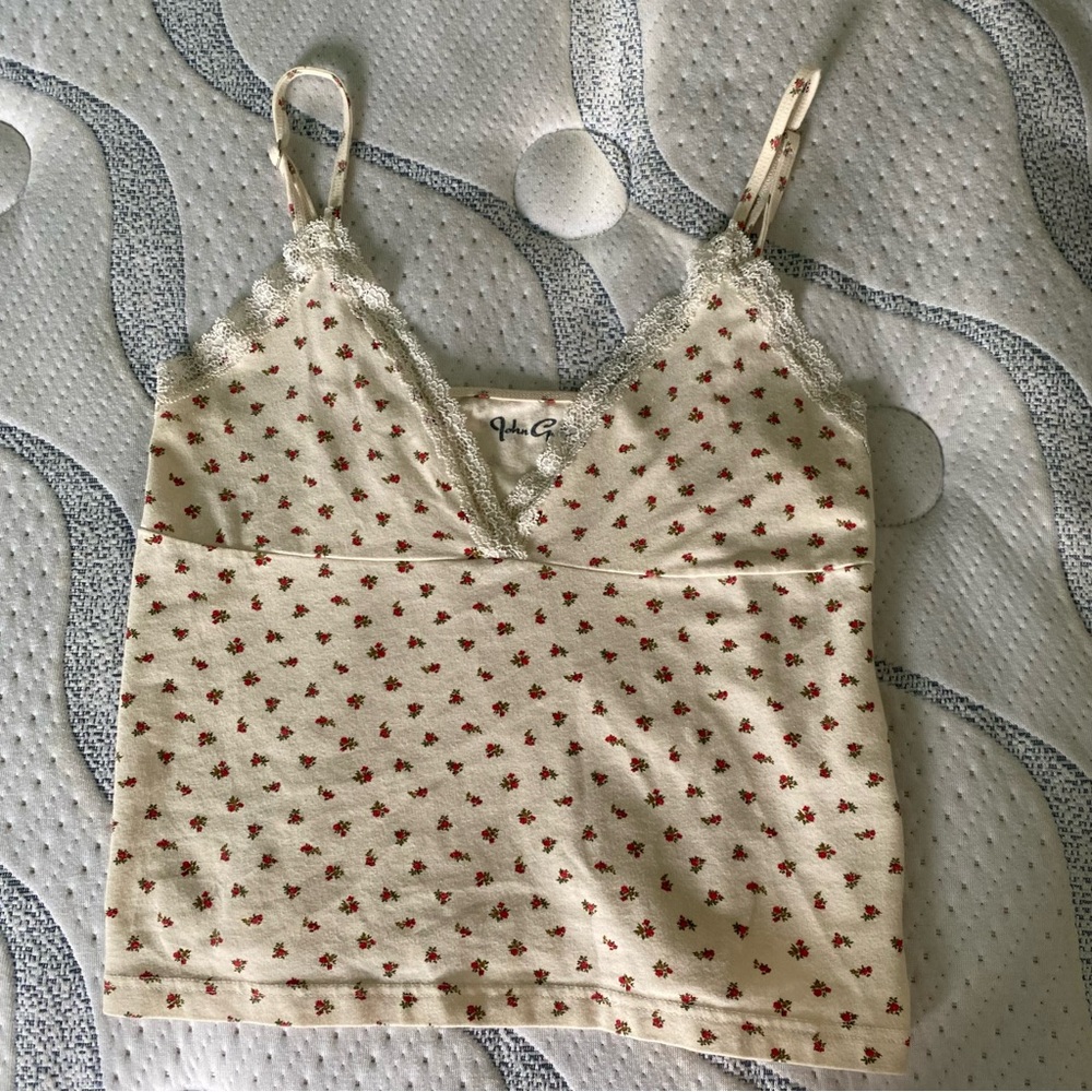 Brandy Melville Cream Floral Cami